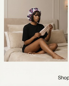 Reversible silk beanie / satin nightcap / hair accessories for women
