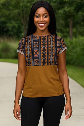 T-shirt femme à imprimé tribal africain mixte, style inspiré