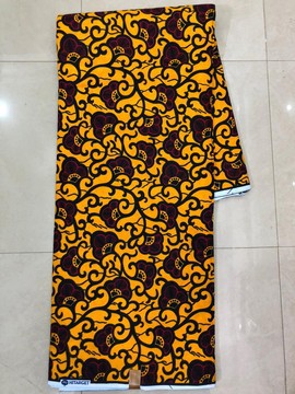 Yellow Ankara fabric pure cotton,6yards