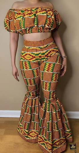Ensemble deux pièces imprimé Kente