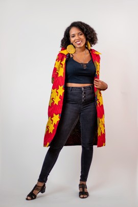 Mid-length Titi Duster jacket| Female Ankara Style Jacket| 2024 Trending Jacket