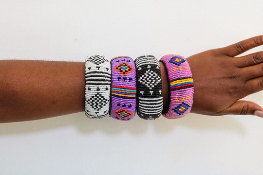 Handmade African Beaded Cuff Bracelets for Women – Colorful Maasai Style Statement Bangles Set