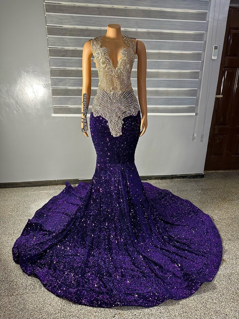 strapless open back dress Purple Peplum African Print Dress