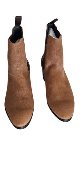 Tan Suede Horse Hair Chelsea Boots