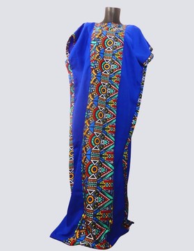 Robe boubou caftan Tunique bogolan bleu