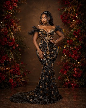 Robe de soirée noire de luxe, robe de bal, robe de soirée, robe de fête