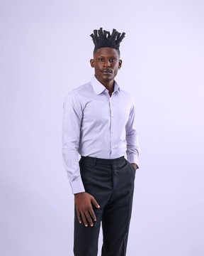 A lilac, wrinkle-free business shirt.