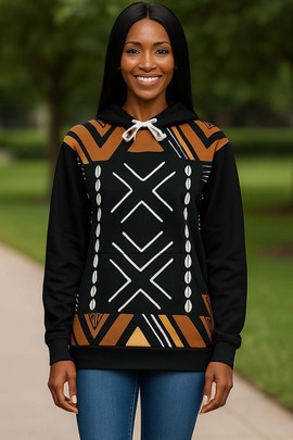 African Tribal Print Hoodies For Women - Authentic Design