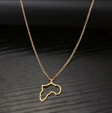 Mini collier carte africaine plaqué or