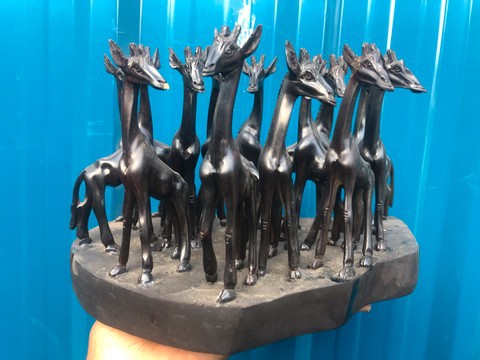 13 Ebony wood  giraffe curvings/ home decorative sculptures/ wildlife curving/ Ebony sculpture