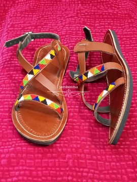 African women sandals,Maasai sandals, summer sandals, beaded leather sandals, Shoes for women