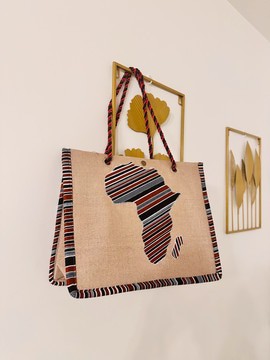 Sac cabas carte Africa et wax