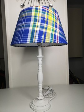 Medium Blue Madras Lampshade Handmade