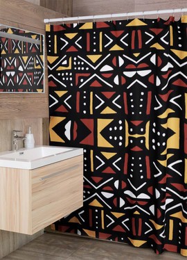 Cultural Unique Bath Mat White and Black Bathroom Rug (LARGER SIZES AVAILABLE)