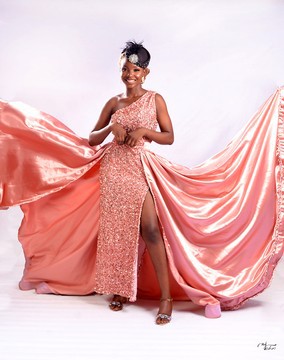 Sequin prom dress, long prom dress with train, long prom dress with skirt.