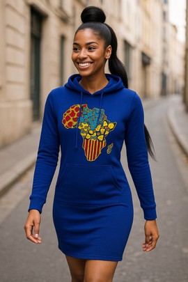 Hoodie Dress - "Africa Map"
