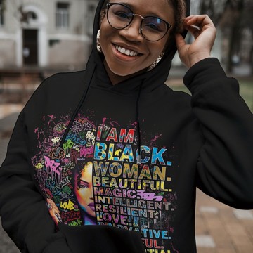 Hoodie "I am black woman"