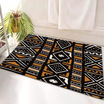 Bogolan Unique Bath Mat Rectangular Bathroom Rug (LARGER SIZES AVAILABLE)