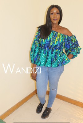 African Print Off one shoulder Top, Off the Shoulder Print Top, Ankara top
