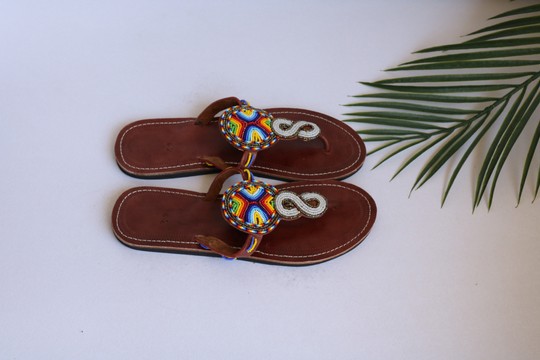 Masai Beaded sandals, African  sandals, Women Sandals, Leather sandals, Boho sandals, Beach sandals