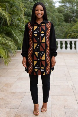 The Tribal Muse Shirt Dress (Mudcloth) – Command Without Speaking