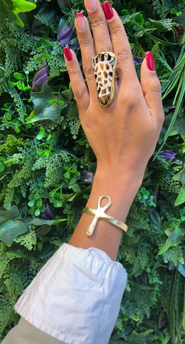Bracelet jonc en laiton « Ankh »