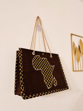 Sac cabas carte Africa et wax