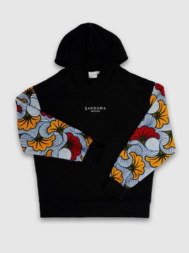 Abidjan black wax hoodie