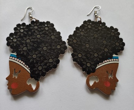 Afro woman earrings