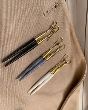 Black spear earrings