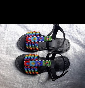 African Maasai Women Sandals/Feb2021/Newstock/Leather/Flat sandals