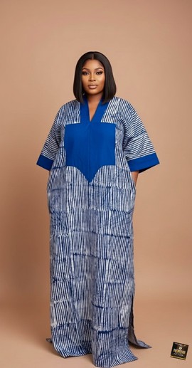 Indigo Batik Kaftan Bubu
