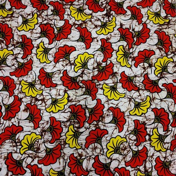COUPON FABRIC WAX AFRICAN WEDDING FLOWER PATTERN