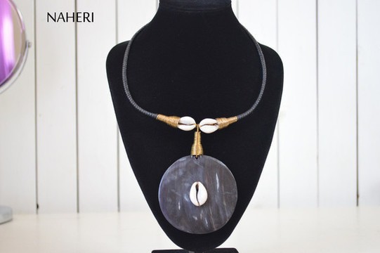 African cowrie shell tribal necklace | Handmade neck piece | Tribal pendant jewelry