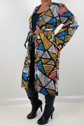 Ankara Tie Front Blazer
