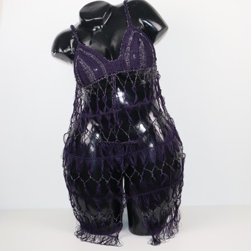 Lingerie tricotée et perlée à la main, Robe de nuit, lingerie artisanale, ensemble lingerie tricoté