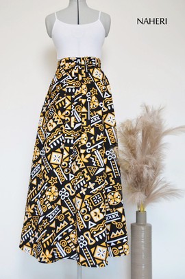African print wrap skirt maxi
