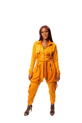 Jersey Jumpsuit with patch pockets, Jumpsuit, Wandizi Womens Jumpsuit