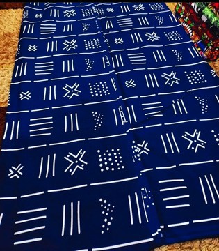 Pure cotton African Wax fabrics 45 cm "Bogolan burgundy"