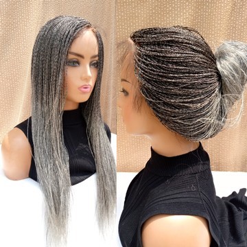 Micro braids Senegalese twist, lace wig 22inches
