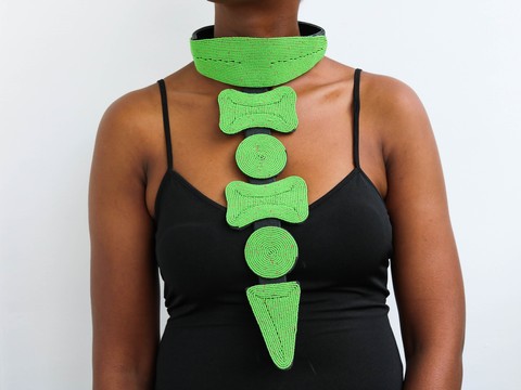 Collier en cuir africain, collier ras du cou en perles, tour de cou en perles Maasai, collier Tribal