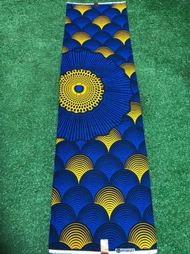 sweet blue and yellow Ankara fabric  6yards 💯 cotton