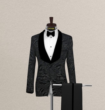 ANIMAL SKIN JACQUARD TUXEDO SUIT................................BEST SELLER