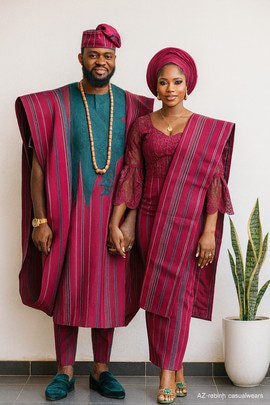 Aso oke couple dresses