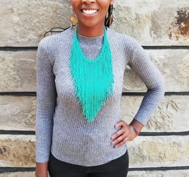 Beaded fringe necklace, Maasai necklace,African beaded necklace, Gift for her