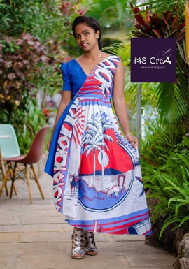 Robe maxi/ robe de fête,soirée,fiançailles,mariage/collection LAMBAOINE/ Madagascar