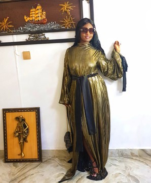 Haute Couture Women Metallic Long Dress for Weddings/Special occasions/Plus Size