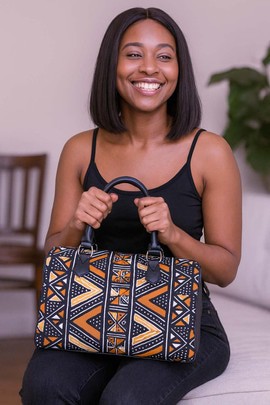 African Handmade Bag Boston Native Bogolanfini Print