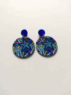 Boucles d'oreilles bleues azur