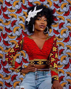 Ankara print midi dress, African womens clothing, African midi dress